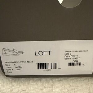 LOFT Ivory Perforated Loafers